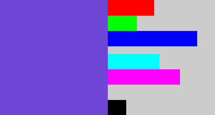 Hex color #6e46d3 - bluey purple