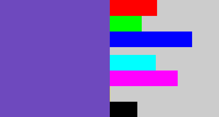 Hex color #6e49be - bluey purple