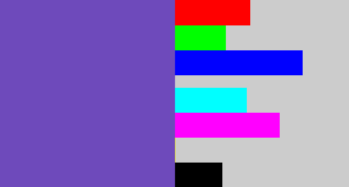 Hex color #6e4abb - bluey purple