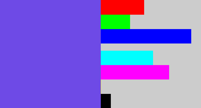 Hex color #6e4ae6 - bluish purple