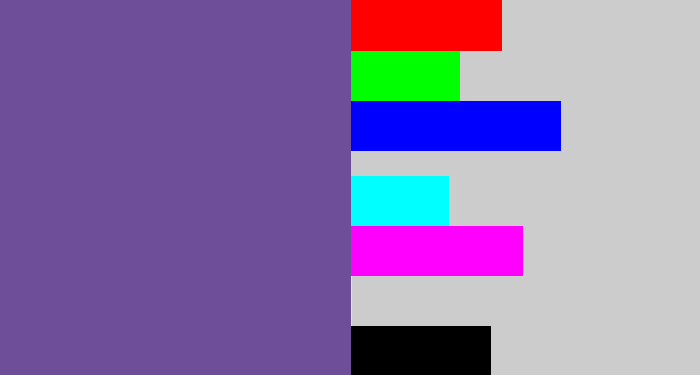 Hex color #6e4e98 - muted purple