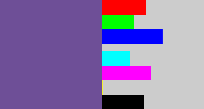 Hex color #6e4f97 - muted purple