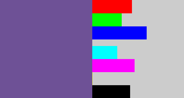 Hex color #6e5196 - muted purple