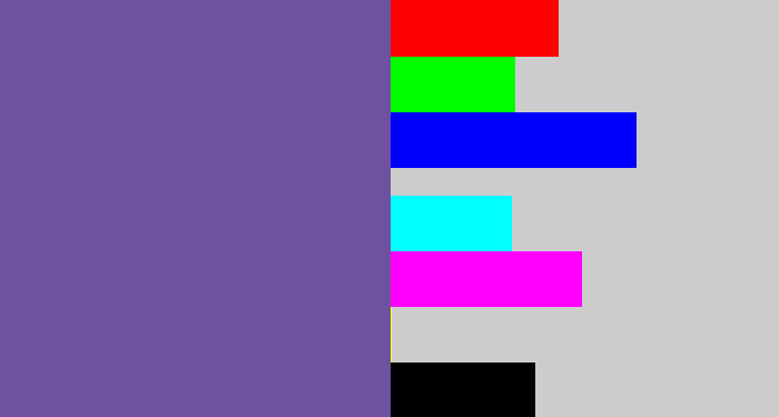 Hex color #6e51a0 - muted purple