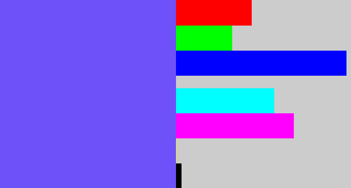 Hex color #6e51f8 - purpleish blue
