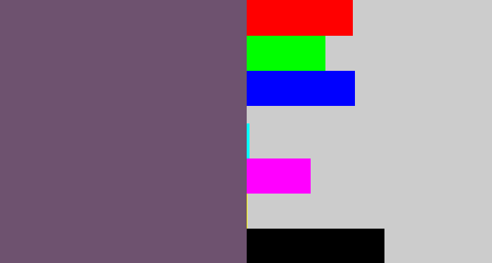 Hex color #6e526f - dirty purple