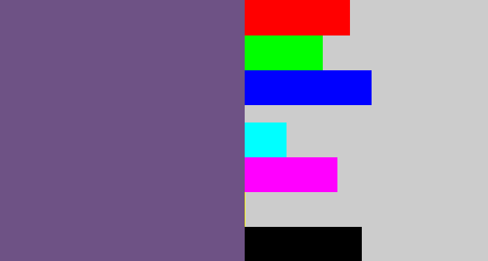 Hex color #6e5285 - muted purple