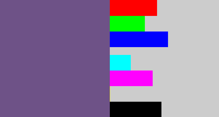 Hex color #6e5287 - muted purple