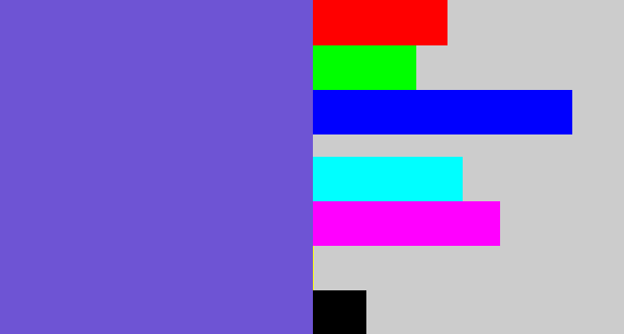 Hex color #6e54d4 - light indigo