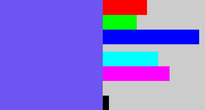 Hex color #6e54f0 - purpleish blue