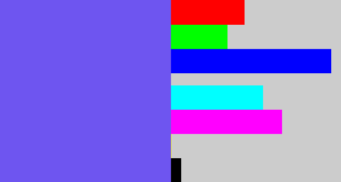 Hex color #6e55f0 - purpleish blue