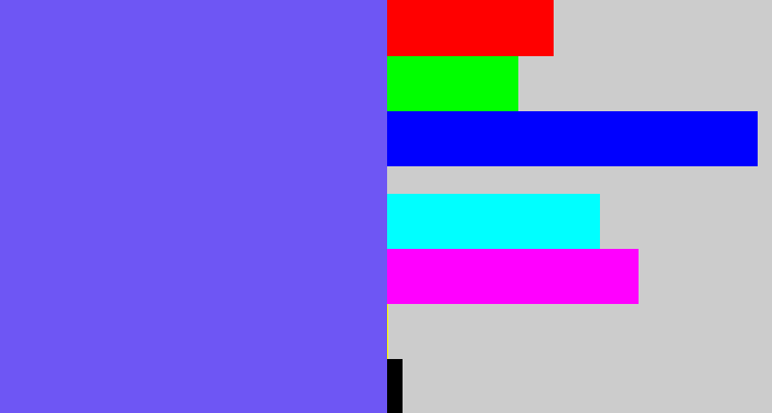 Hex color #6e56f4 - purpleish blue
