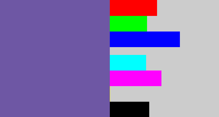 Hex color #6e57a4 - dark lavender