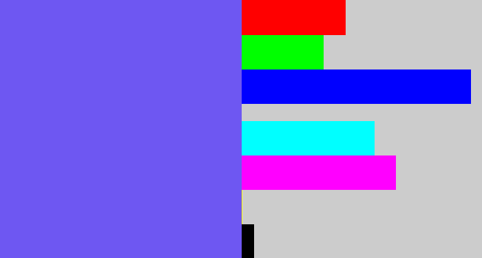 Hex color #6e57f2 - purpleish blue