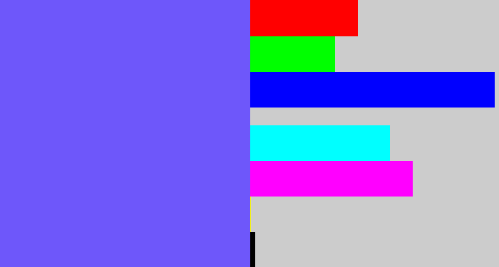 Hex color #6e57fa - purpleish blue