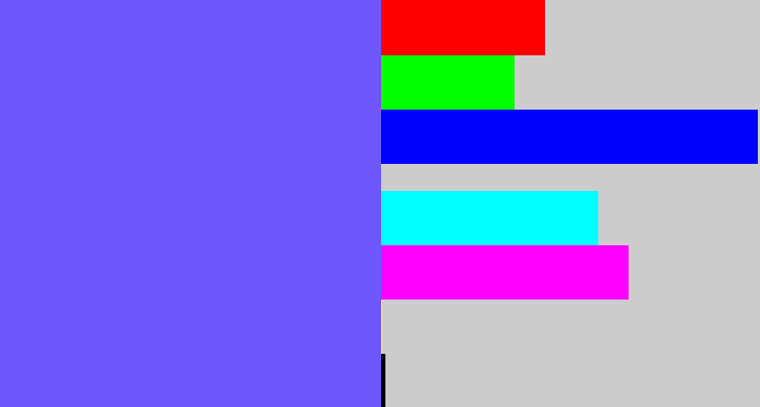 Hex color #6e58fd - purpleish blue