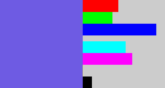 Hex color #6e5be3 - light indigo
