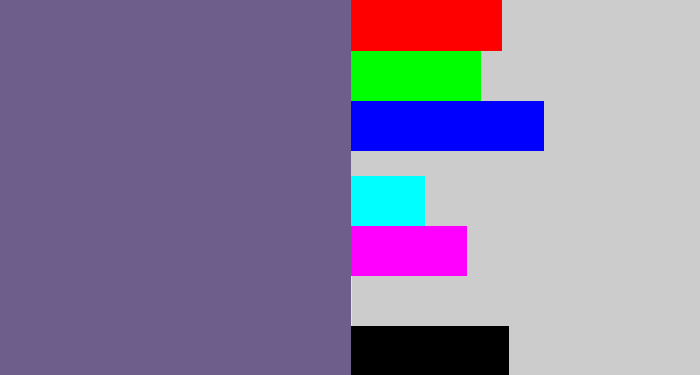 Hex color #6e5e8c - muted purple