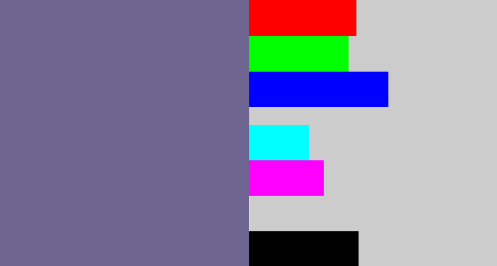 Hex color #6e6590 - purplish grey