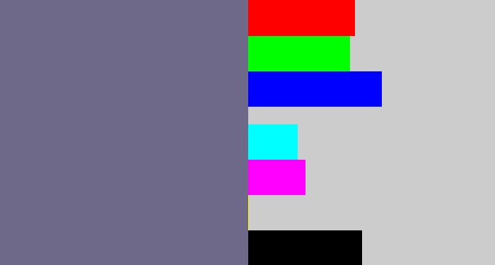 Hex color #6e6989 - purplish grey