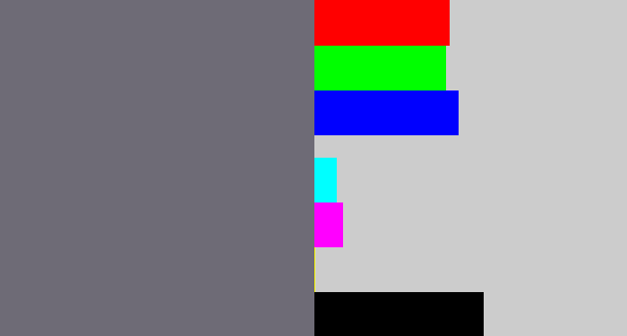 Hex color #6e6b76 - purplish grey