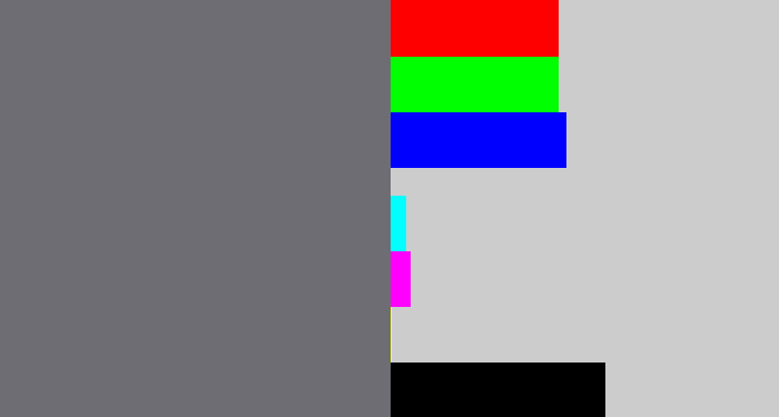Hex color #6e6d73 - purplish grey