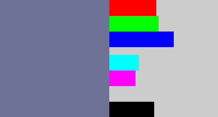 Hex color #6e7296 - grey/blue