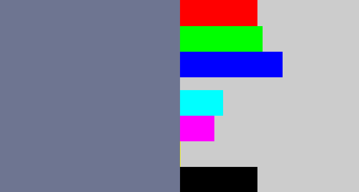 Hex color #6e7591 - grey/blue