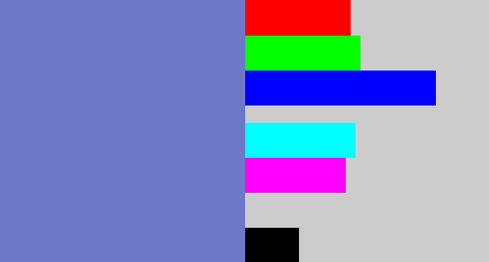 Hex color #6e77c8 - faded blue