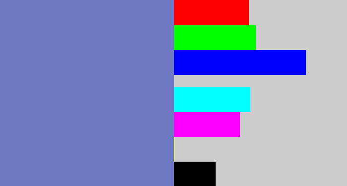 Hex color #6e78c3 - faded blue