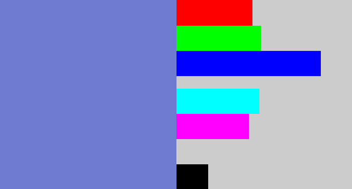Hex color #6e7bd1 - dark periwinkle