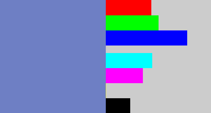 Hex color #6e7fc4 - faded blue