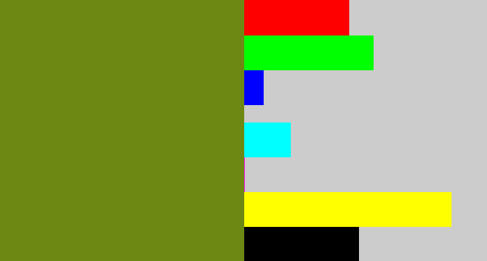 Hex color #6e8814 - murky green