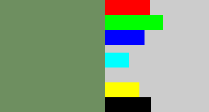 Hex color #6e8f60 - moss