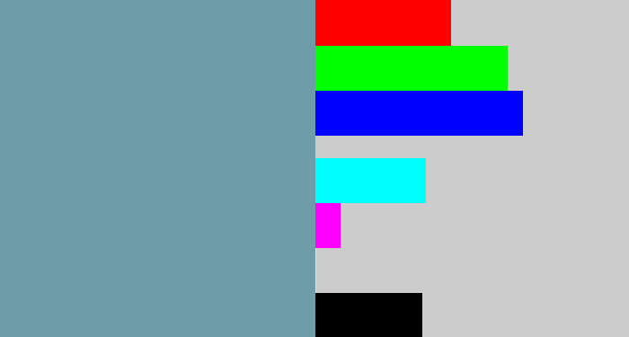 Hex color #6e9ca9 - greyblue