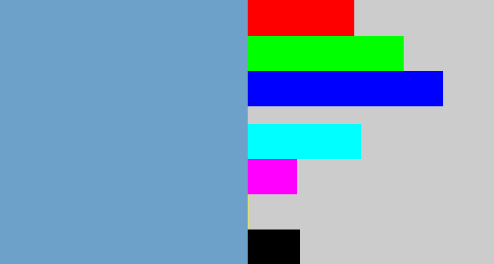Hex color #6ea1ca - greyblue