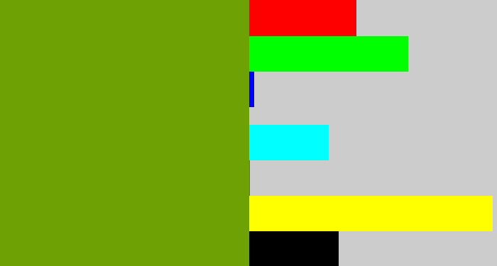 Hex color #6ea204 - ugly green