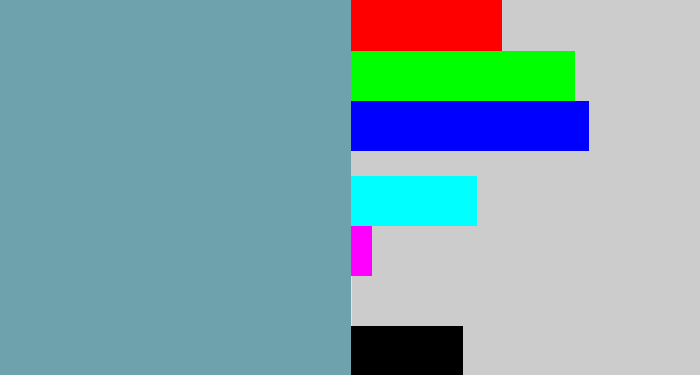 Hex color #6ea2ad - greyblue