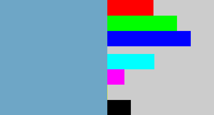 Hex color #6ea6c6 - greyblue