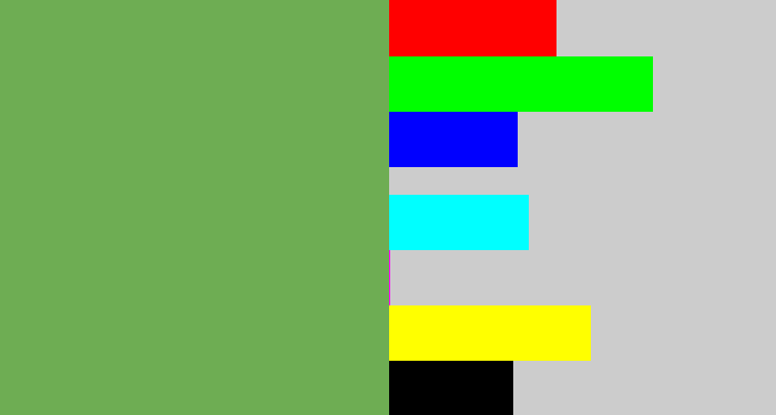 Hex color #6ead53 - asparagus
