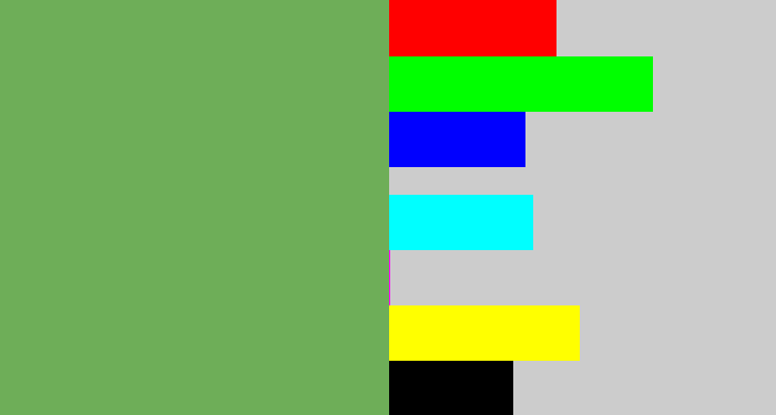 Hex color #6eae58 - asparagus