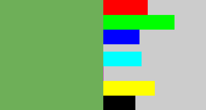 Hex color #6eaf58 - asparagus