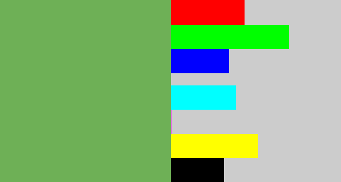 Hex color #6eb056 - asparagus
