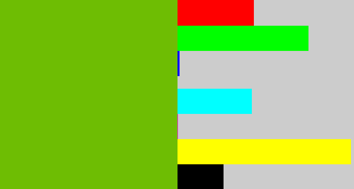 Hex color #6ebd03 - dark lime green