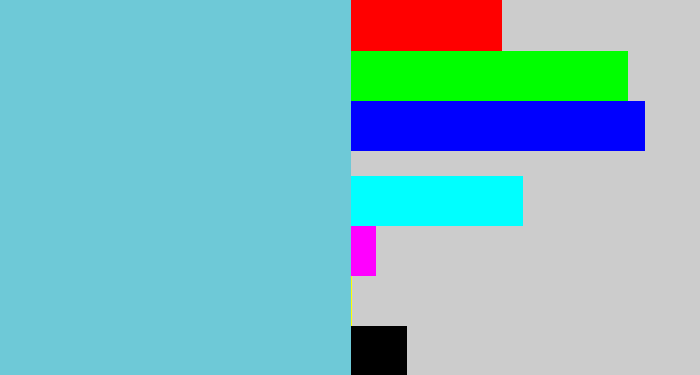 Hex color #6ec9d7 - lightblue