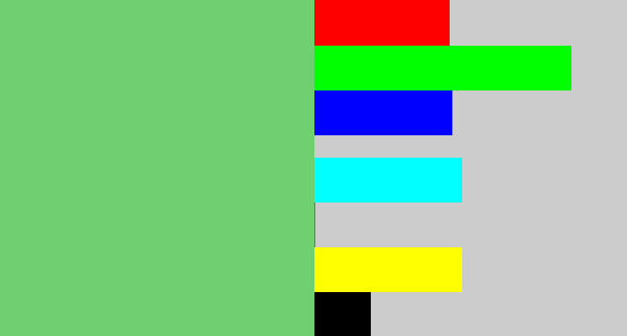 Hex color #6ed06f - soft green