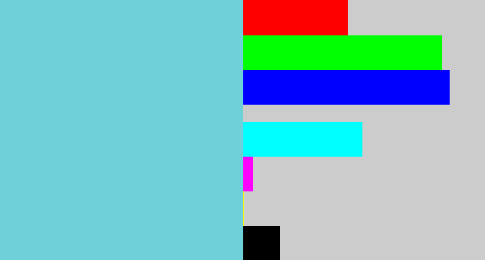 Hex color #6ed0d9 - lightblue