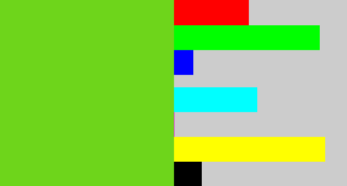 Hex color #6ed51b - apple green