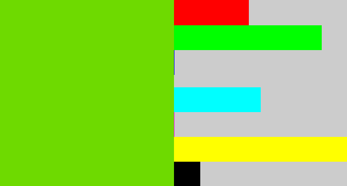 Hex color #6eda00 - dark lime green