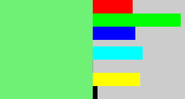 Hex color #6ef175 - lightgreen